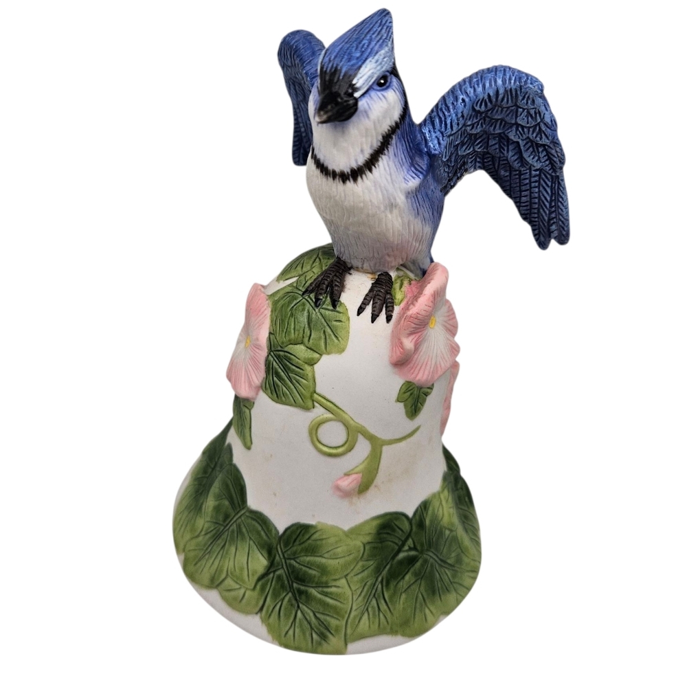 Vtg Blue Jay Bell GA Fine Avon Collectibles Porcelain 2001 6"